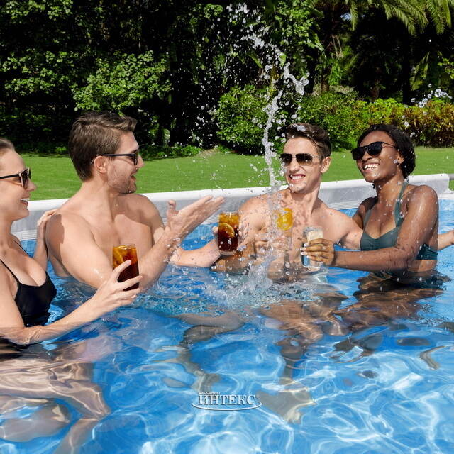 Прямоугольный каркасный бассейн 56457 Bestway Steel Pro Max 412*201*122 см, песочный фильтр-насос, аксессуары Bestway