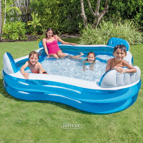 Семейный надувной бассейн Идиллия Deluxe 229*66 см, клапан INTEX