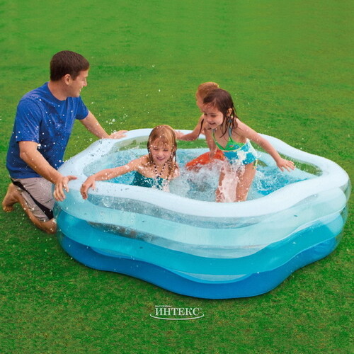Семейный надувной бассейн с надувным дном Облако 185*53 см, клапан INTEX