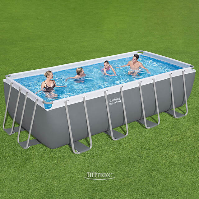 Прямоугольный каркасный бассейн Bestway Steel Pro Max 488*244*122 см, песочный фильтр-насос, аксессуары Bestway