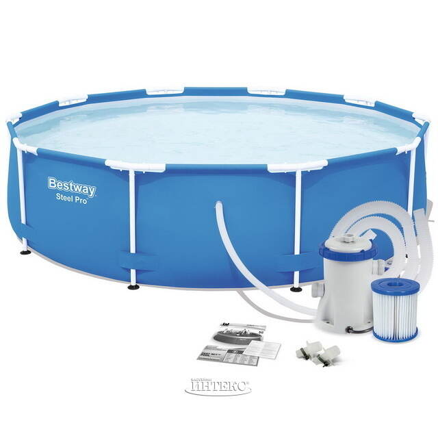 Каркасный бассейн BestWay Steel Pro (Бествей Стил Про) 305*76 см, фильтр-насос Bestway