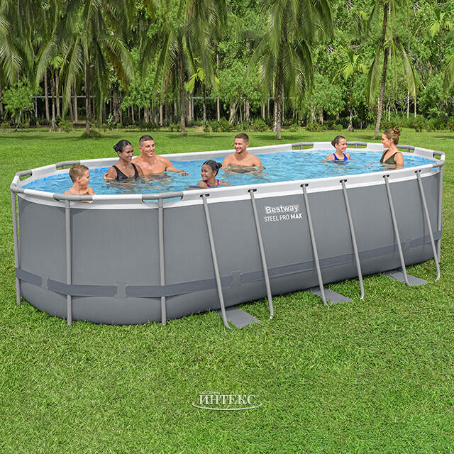 Каркасный овальный бассейн 56710 Bestway Steel Pro Max (Бествей Стил Про Макс) 549*274*122 см, фильтр-насос, аксессуары Bestway