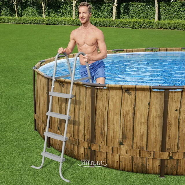 Каркасный бассейн 56725 Bestway Steel Pro Max 488*122 см, фильтр-насос, аксессуары Bestway