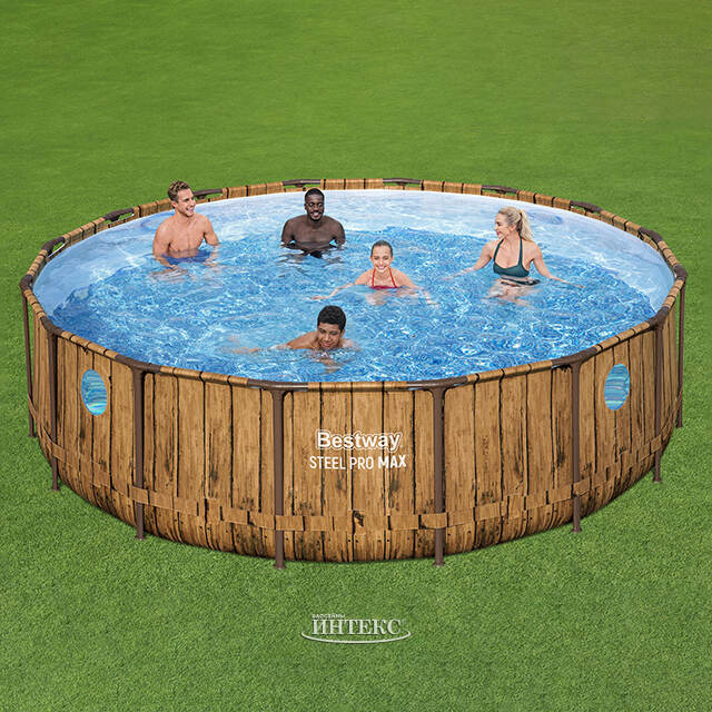 Каркасный бассейн 56725 Bestway Steel Pro Max 488*122 см, фильтр-насос, аксессуары Bestway