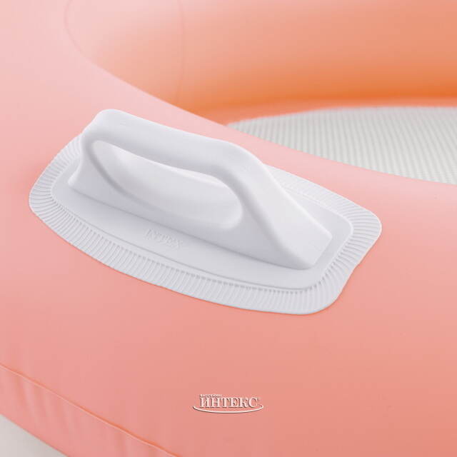 Надувное кресло для плавания с сетчатым дном 114*107 см розовое INTEX (Интекс)