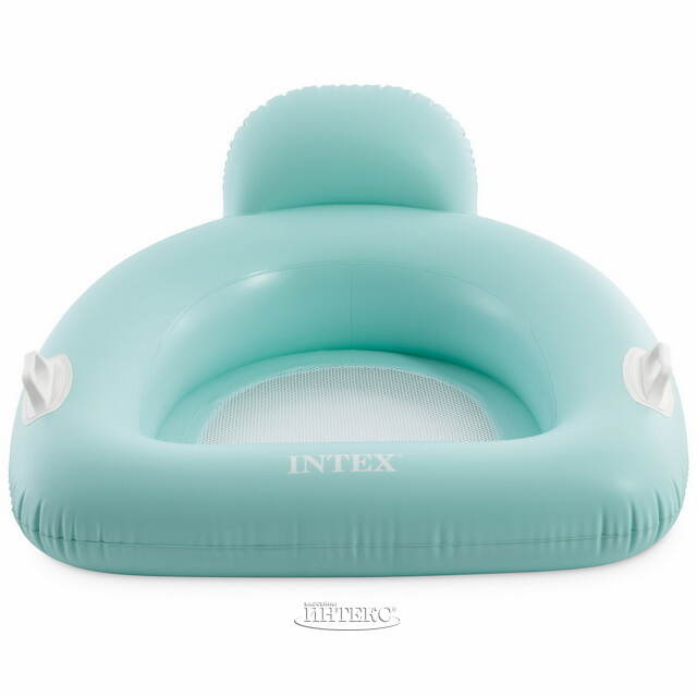Надувное кресло для плавания с сетчатым дном 114*107 см голубое INTEX (Интекс)