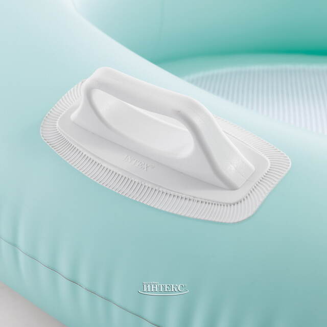Надувное кресло для плавания с сетчатым дном 114*107 см голубое INTEX (Интекс)