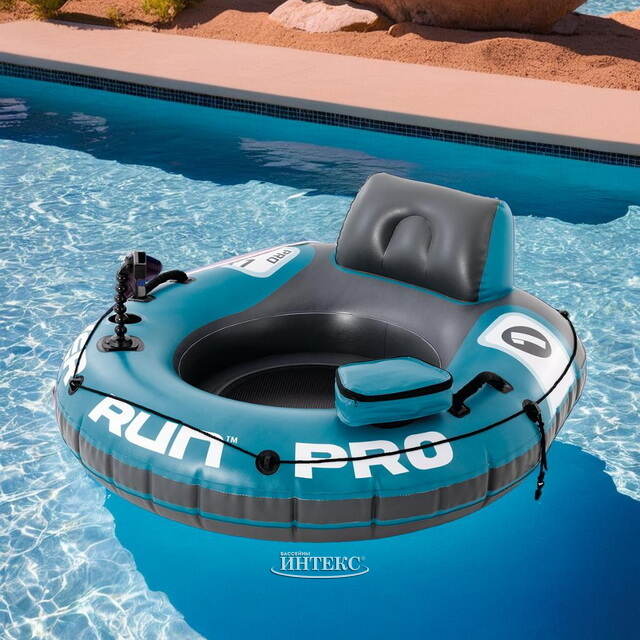 Надувной круг-кресло River Run Pro 140*132 см с креплением INTEX