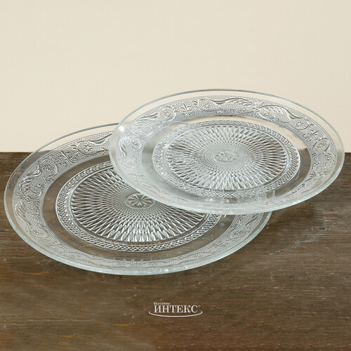 Набор тарелок для сервировки Фелисити 2 шт 22 и 25 см, стекло Boltze