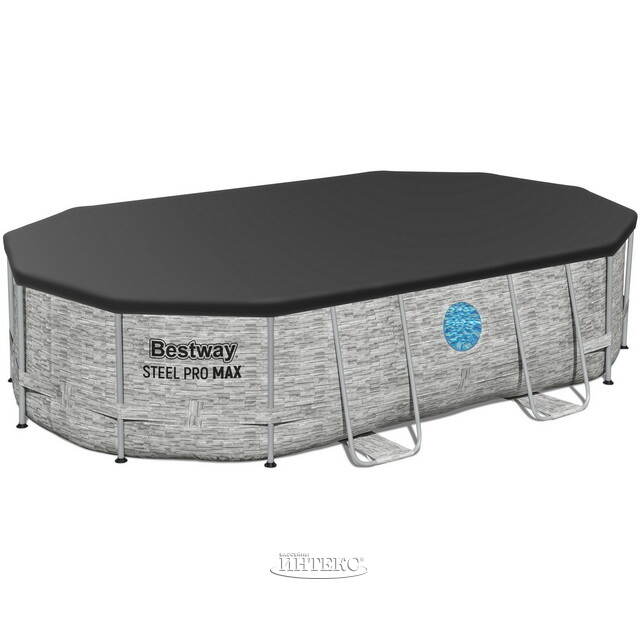 Каркасный овальный бассейн Bestway Steel Pro Max (Бествей Стил Про Макс) 488*305*107 см, песочный фильтр-насос, аксессуары Bestway