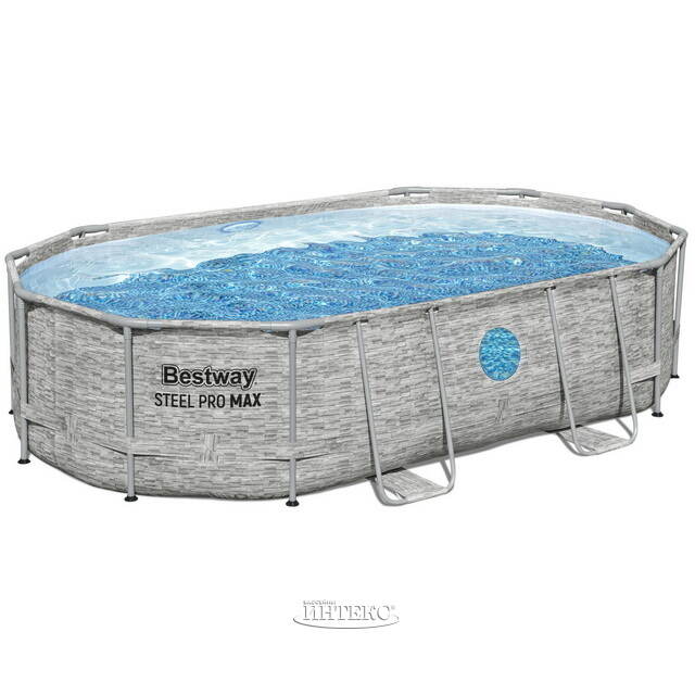 Каркасный овальный бассейн Bestway Steel Pro Max (Бествей Стил Про Макс) 488*305*107 см, песочный фильтр-насос, аксессуары Bestway