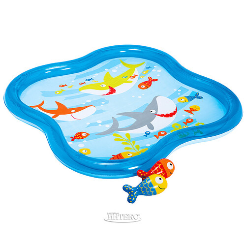 Детский бассейн с фонтаном Веселые брызги с рыбками 140*11 см, клапан INTEX
