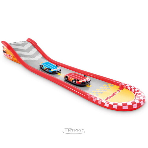 Водная дорожка для скольжения Racing Fun Slide 561 см с двумя надувными машинками INTEX
