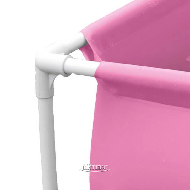 Детский каркасный бассейн Квадратный 122*30 см, розовый, клапан INTEX