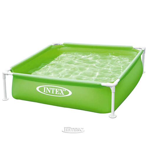 Детский каркасный бассейн Квадратный 122*30 см, зеленый, клапан INTEX