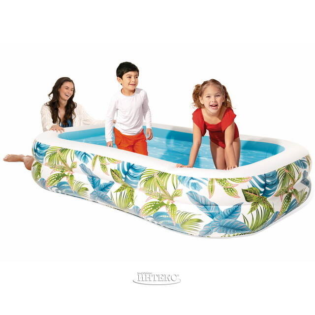 Надувной бассейн Тропики 229*152*48 см, клапан INTEX
