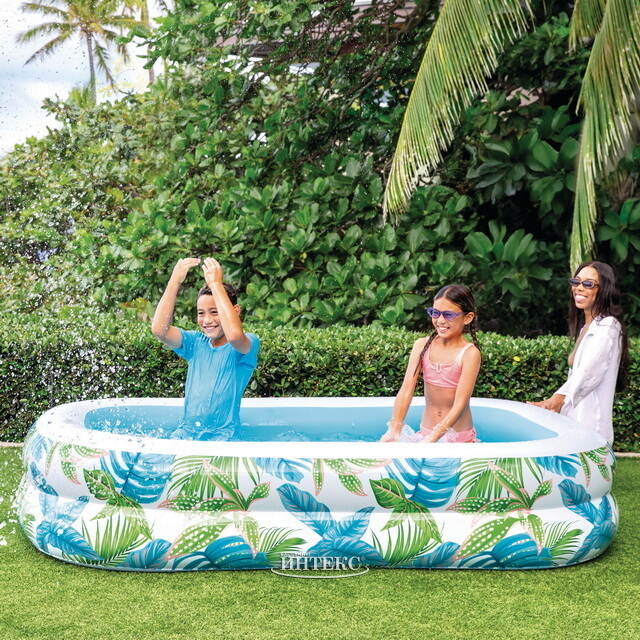 Надувной бассейн Тропики 229*152*48 см, клапан INTEX
