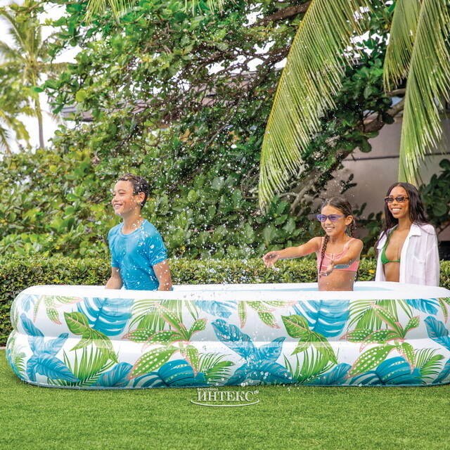 Надувной бассейн Тропики 229*152*48 см, клапан INTEX