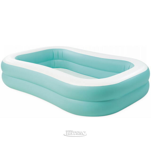Семейный надувной бассейн Голубая Лагуна 229*147*46 см, клапан INTEX (Интекс)