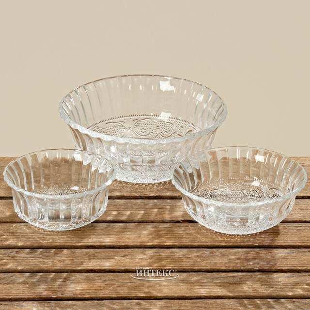 Набор стеклянных салатников Фелисити 3 шт 11-18 см Boltze