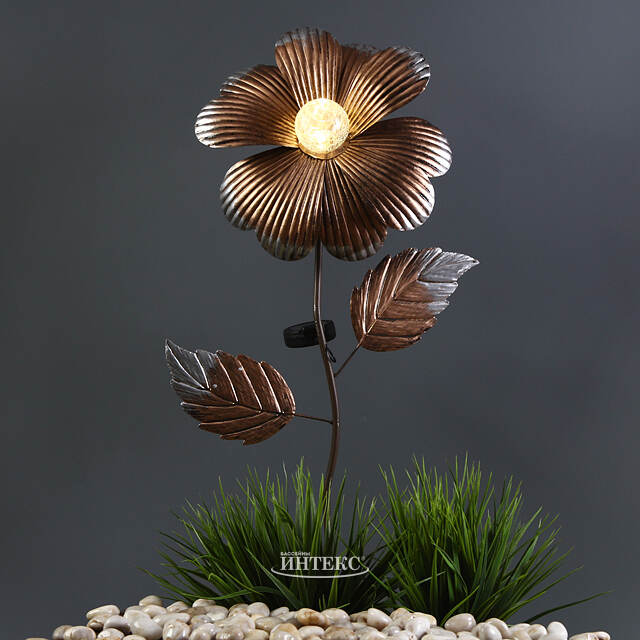 Садовый светильник на солнечной батарее Solar Rose Flower 96 см, IP44 Koopman