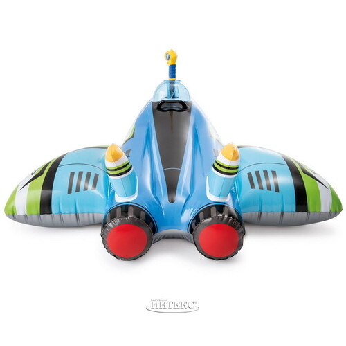 Надувная игрушка с водяным пистолетом Самолёт Air Strike 117*117 см, голубой INTEX