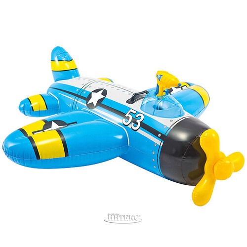 Надувная игрушка Самолет с водометом 132*130 см голубой INTEX