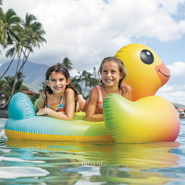 Надувная игрушка Уточка 147*147 см радужная INTEX