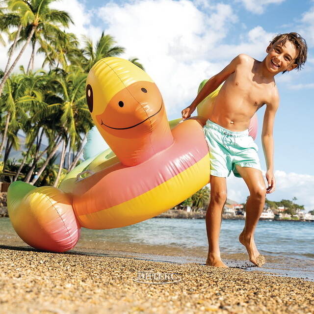 Надувная игрушка Уточка 147*147 см радужная INTEX