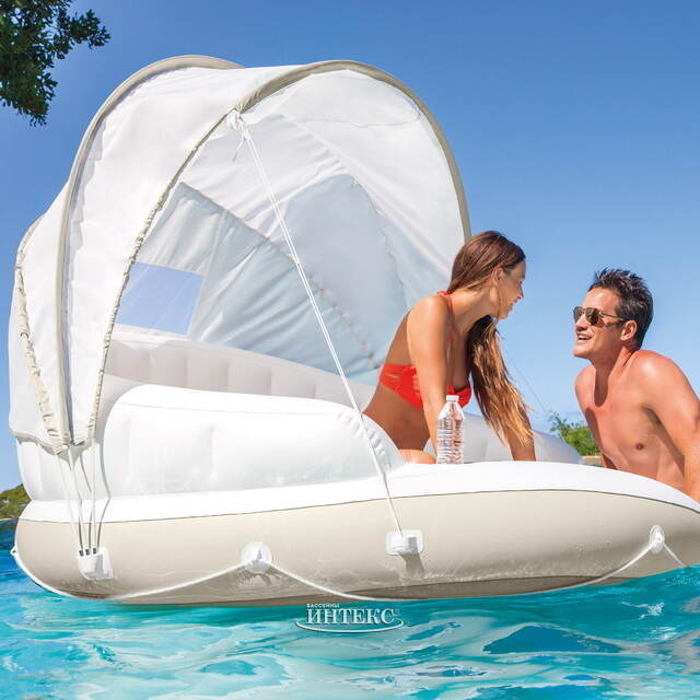Надувной матрас-остров с навесом 199*150 см INTEX