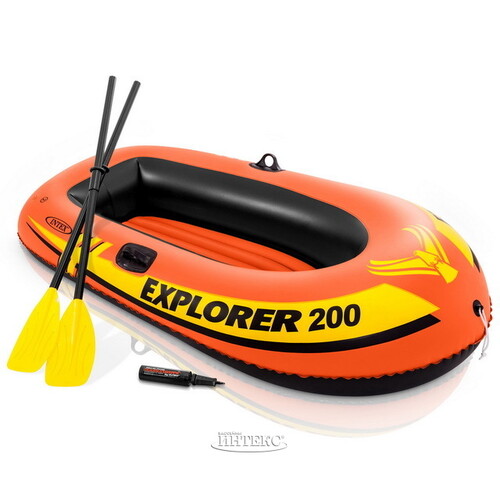Надувная лодка Explorer-200-Set двухместная 185*94*41 см + насос и весла INTEX