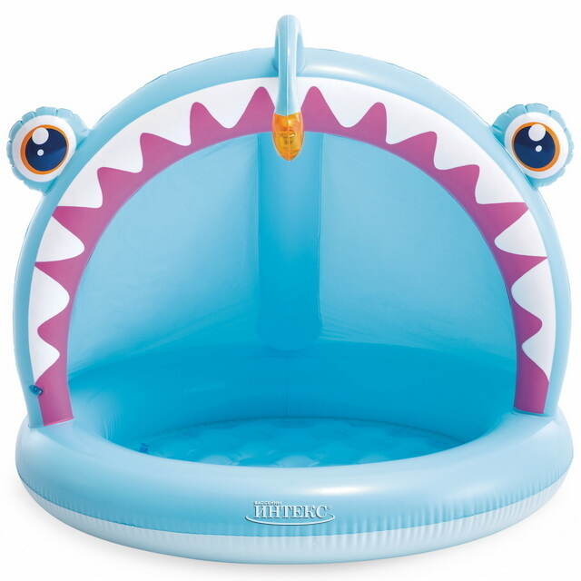 Детский бассейн с навесом Рыбка 127*102 см, надувное дно INTEX