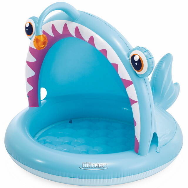 Детский бассейн с навесом Рыбка 127*102 см, надувное дно INTEX