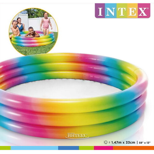 Детский бассейн Rainbow Ombre 147*33 см INTEX
