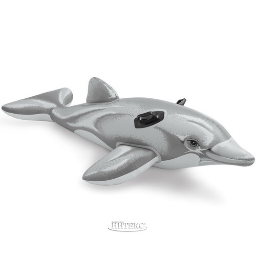 Надувная игрушка Дельфин 175*66 см, до 40 кг, серый INTEX