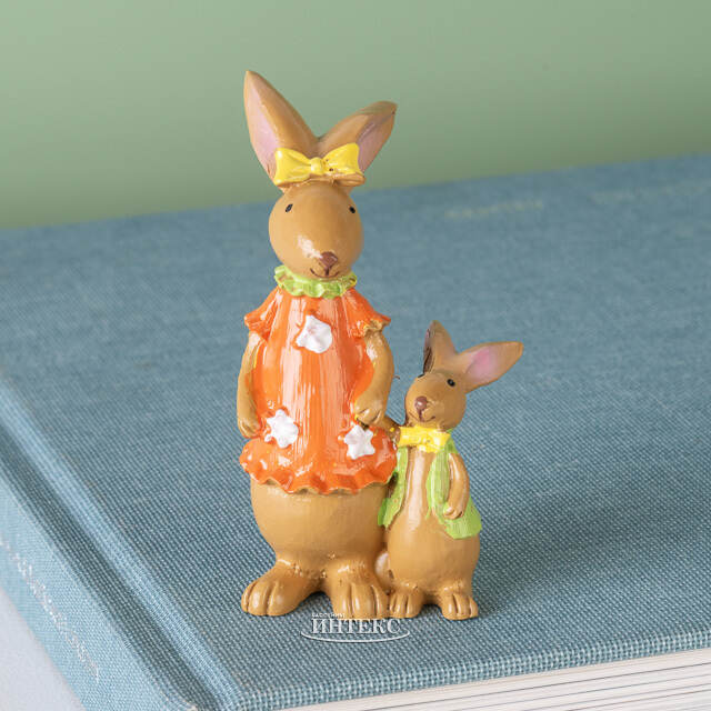 Декоративная фигурка Семейство Кроликов - Мама с малышом 9 см Breitner (Брайтнер)