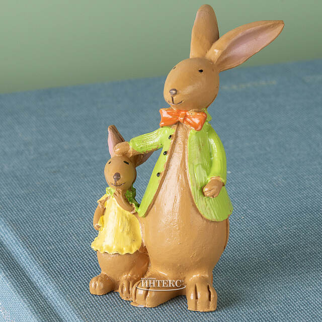 Декоративная фигурка Семейство Кроликов - Папа с малышкой 9 см Breitner (Брайтнер)