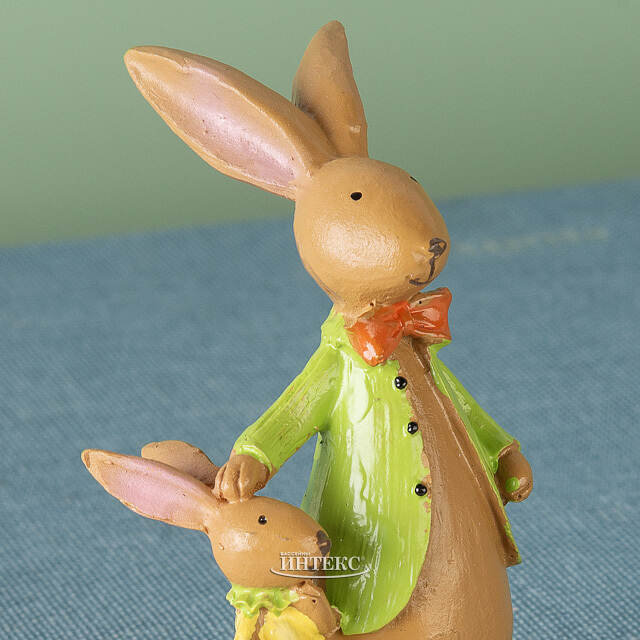 Декоративная фигурка Семейство Кроликов - Папа с малышкой 9 см Breitner (Брайтнер)