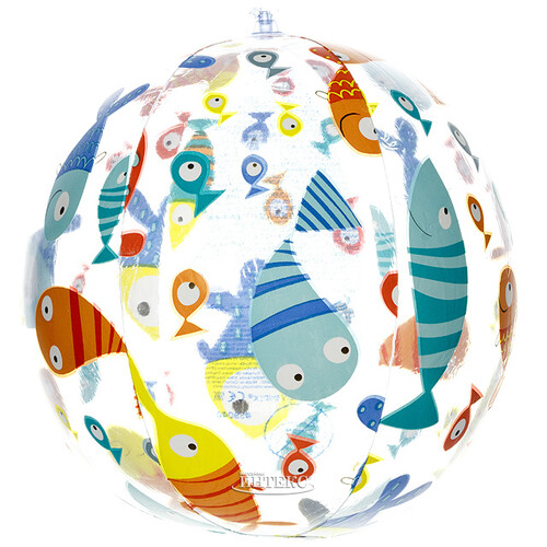 Надувной мяч Цветной с рыбками 51 см INTEX