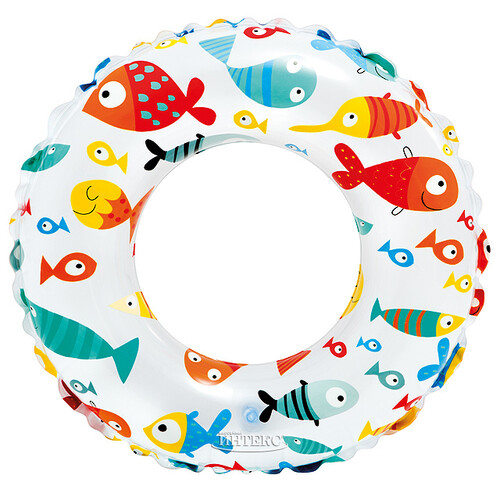 Надувной круг Цветной с рыбками 51 см INTEX