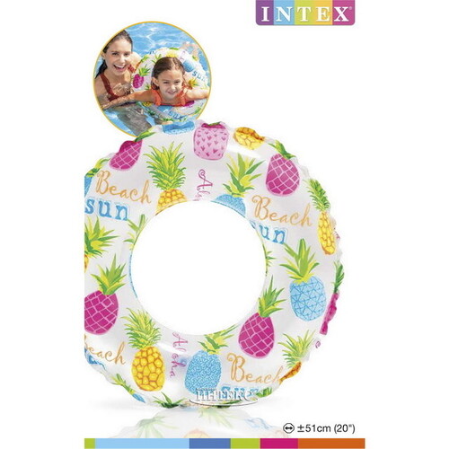 Надувной круг Цветной с ананасами 51 см INTEX