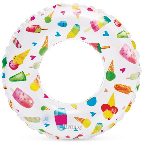Надувной круг Цветной с мороженым 61 см INTEX