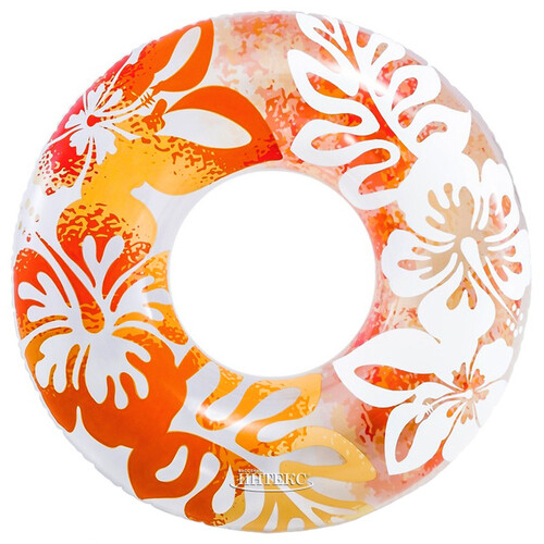 Надувной круг Цветочный Шейк 91 см оранжевый INTEX