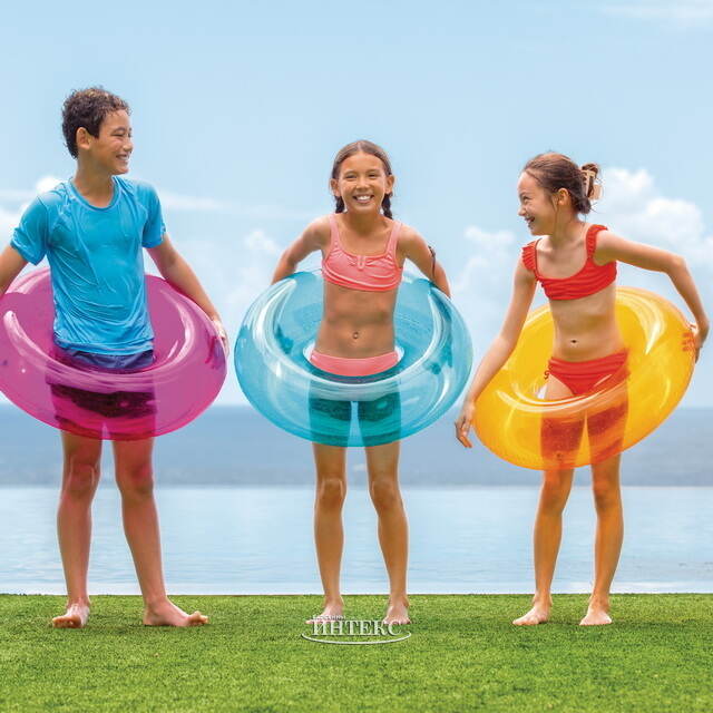 Надувной круг Бублик 76 см оранжевый INTEX