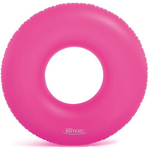 Надувной круг Неон 91 см розовый INTEX