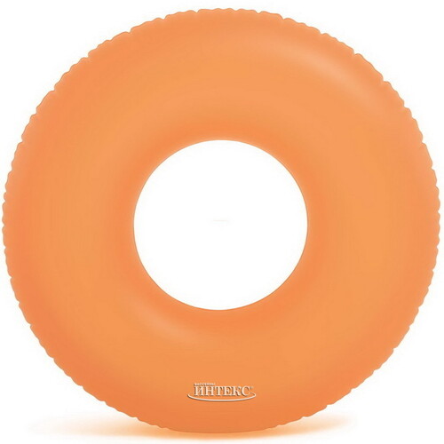 Надувной круг Неон 91 см оранжевый INTEX