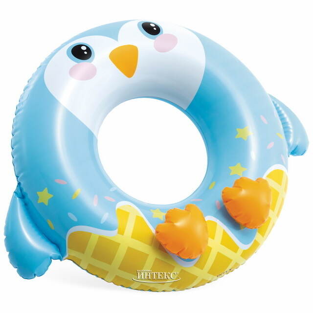 Надувной круг для купания Пингвин 91*76 см INTEX