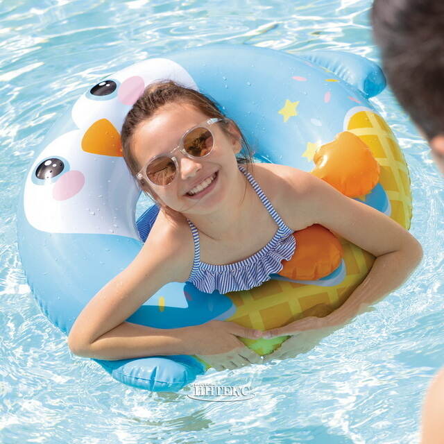 Надувной круг для купания Пингвин 91*76 см INTEX