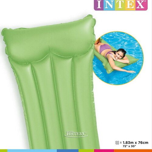 Надувной матрас Неон 183*76 см зеленый, до 100 кг INTEX