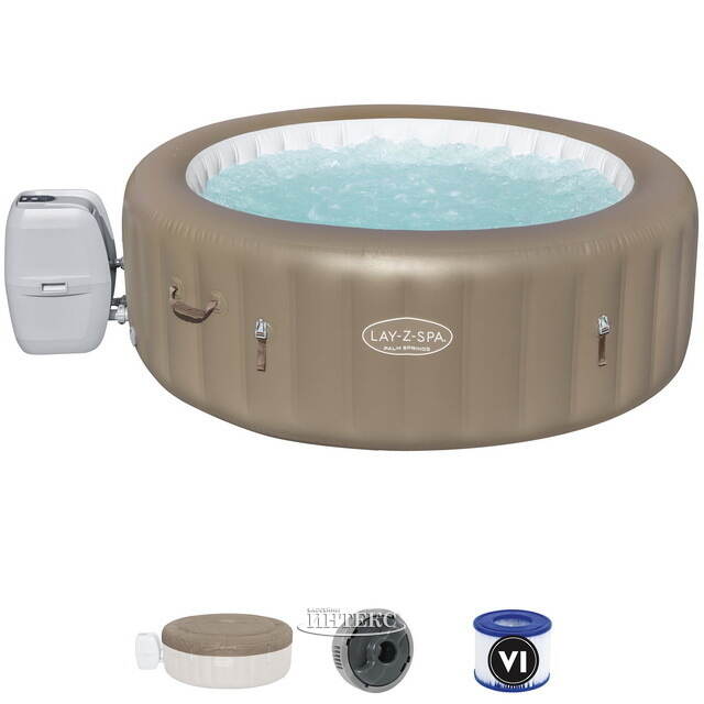 Надувной бассейн-джакузи Lay-Z-Spa: Palm Springs 196*71 см, аэромассаж, аксессуары Bestway
